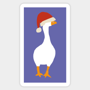 Minimal Abstract Christmas Goose Gamer in Santa Hat Sticker